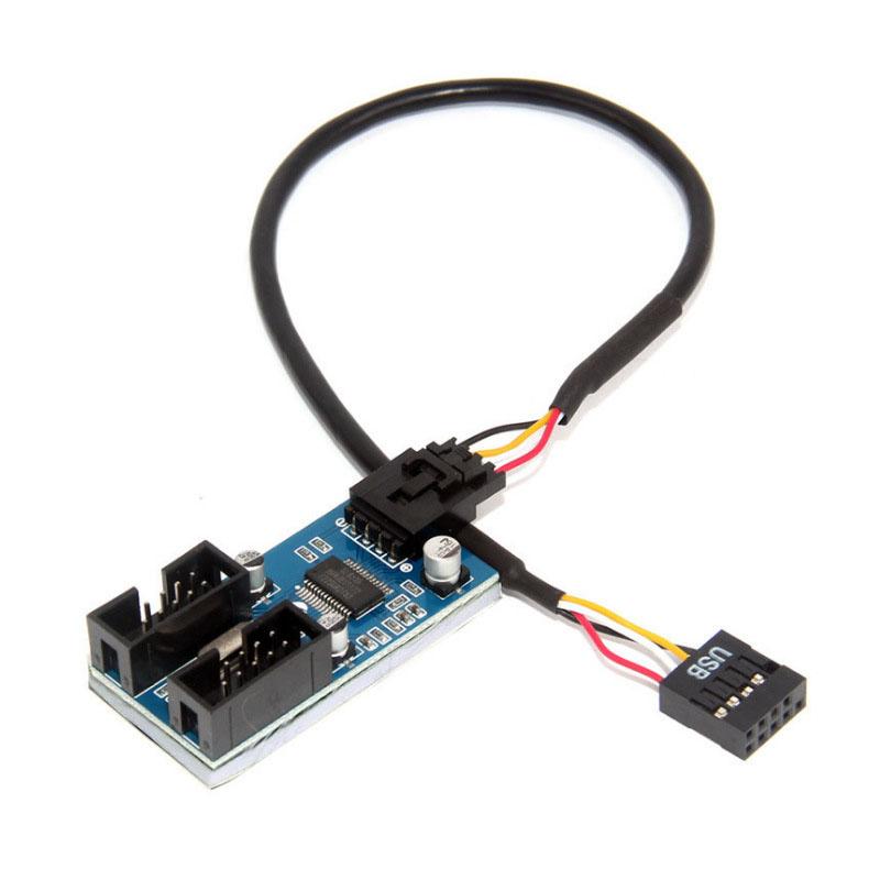 Разветвитель USB 2.0 9-контактного разъема материнской платы 1 на 2/4 Удлинительный кабель-адаптер 9-контактный USB-хаб для ПК