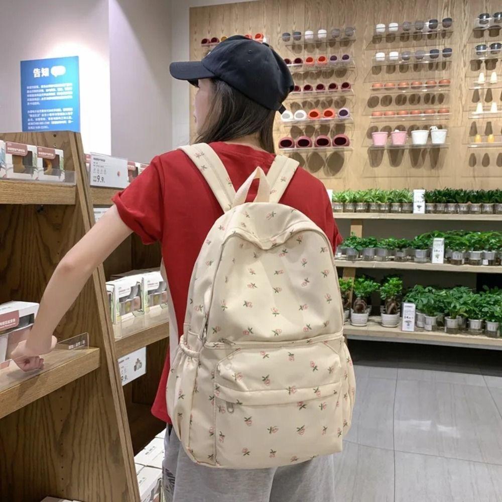 Warterproof Students School Bag Flower Shoulder Bag Portable Fashion Backpack Girl