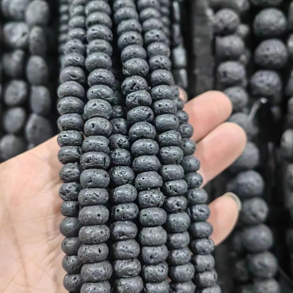 Украшения из бусин из вулканического камня: Круглые, Квадратные, Абакус, Прямоугольные бусины для самостоятельного изготовления браслетов и ожерелий.