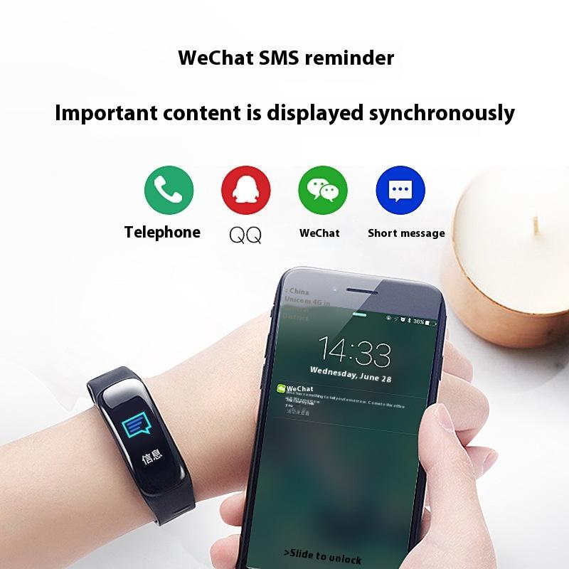 Браслет с шагомером TPU Bluetooth для мониторинга сна, информации и напоминаний, умный браслет