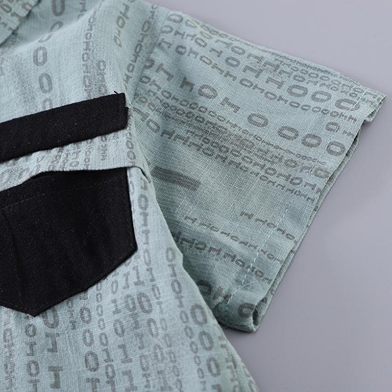 Комплект для мальчиков, летняя рубашка с короткими рукавами и буквами, детская корейская версия, топ, повседневные шорты, стильный комплект из двух предметов