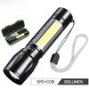 511 Mini USB Rechargeable LED Flashlight with COB Telescopic Zoom and Logo Printing
