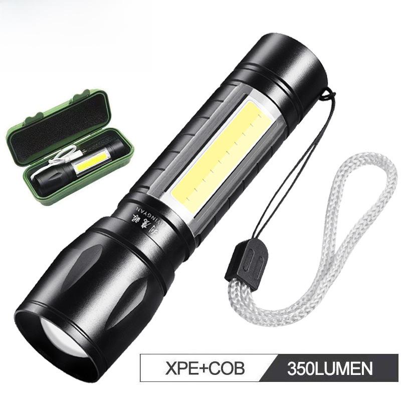 511 Mini USB Rechargeable LED Flashlight with COB Telescopic Zoom and Logo Printing