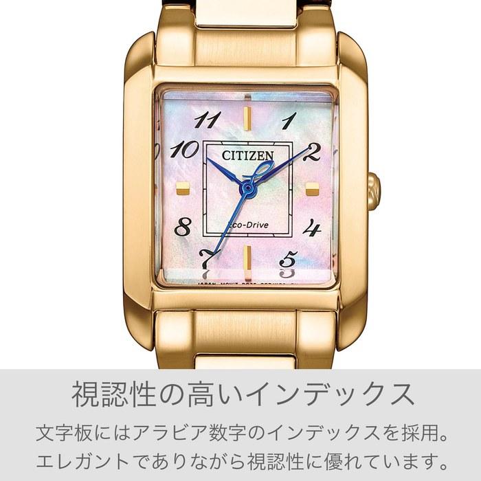 [CITIZEN] Женские часы CITIZEN L Eco-Drive Водонепроницаемые Перламутровые Коллекция SQUARE Теплое Золото EW5603-89Y Золотой