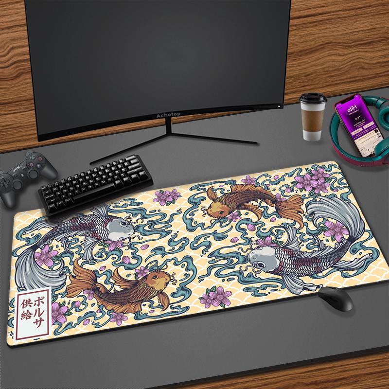 Большой игровой коврик для мыши с японским драконом, XXL клавиатура, геймерский коврик для мыши на столе, скоростной настольный коврик, коврик для мыши в стиле аниме
