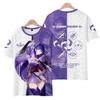 Summer New Round God Genshin Impact Raiden Shogun Baal T-shirt Men's Fashion Women's Loose 3D Printing Short Sleeve T Neutral Casual Top