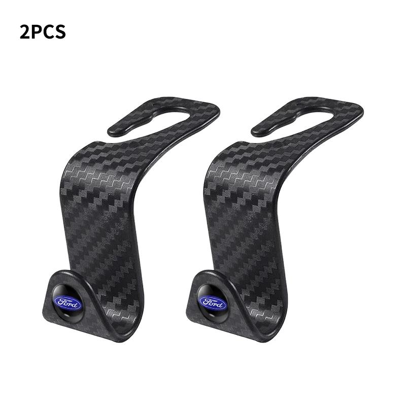 Car Seat Hook Multi-Purpose Carbon Fiber Texture On-Board Hooks For Ford Focus 3 2015-2018 Kuga 2016-2019 Escape C-MAX Ecosport