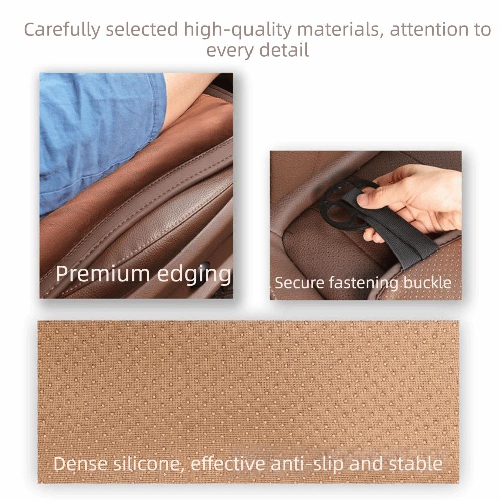 Soft Car Leather Cushion Non-slip Auto Seat Cushion Ventilated Four-season Cushion Travel