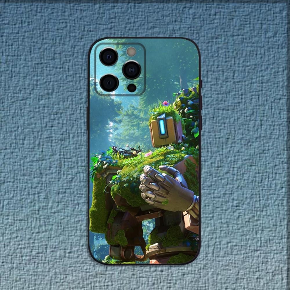 Игровой Чехол для Телефона O-Overwatch Для iPhone 16,15,14,13,12,11,Pro,X,XS,Max,XR,Plus,Mini Мягкий Черный Чехол