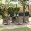 VidaXL 5-Piece Garden Dining Set with Grey Resin Cushions 3379620