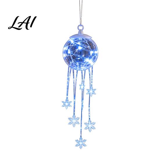 Christmas Party Favors LED Hanging Ornament Icy Glow Sparkling Snowflake Cascade Decoration DIY Craft Supplies Winter Lighted Decor for Tree Window