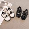 Туфли-лодочки для девочек, детские туфли из черной кожи для выступлений, новая весна и осень 2025, тренд на одинарные туфли Мэри Джейн с бантом
