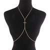 Sexy Halter Neck Body Chain For Women Fashionable Diamond Claw Chain Cross Chest Chain Nightclub Street Shooting Accessories