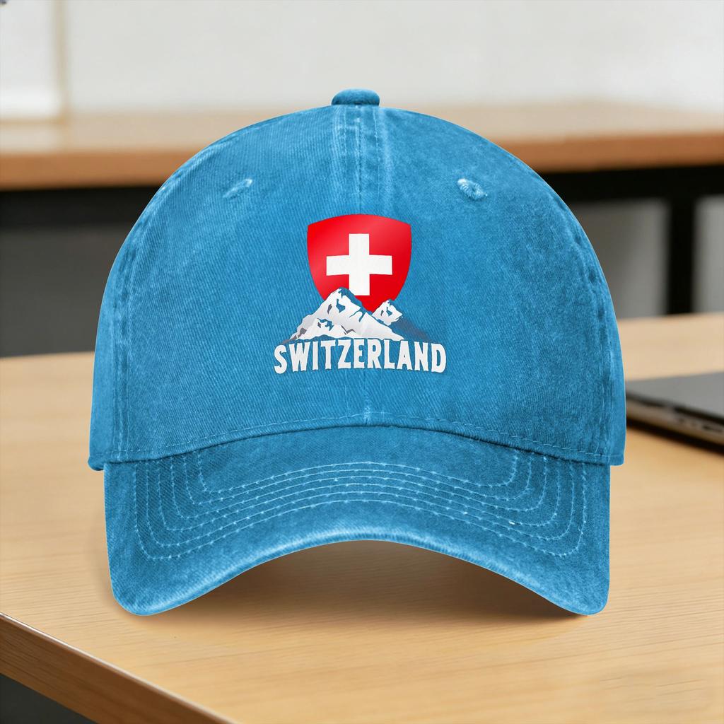 Switzerland Home To Helvetia Mountains Swiss Casual Baseball Cap For FeUnisex Unisex Summer Hiking Fishing Trucker Hat High Quality
