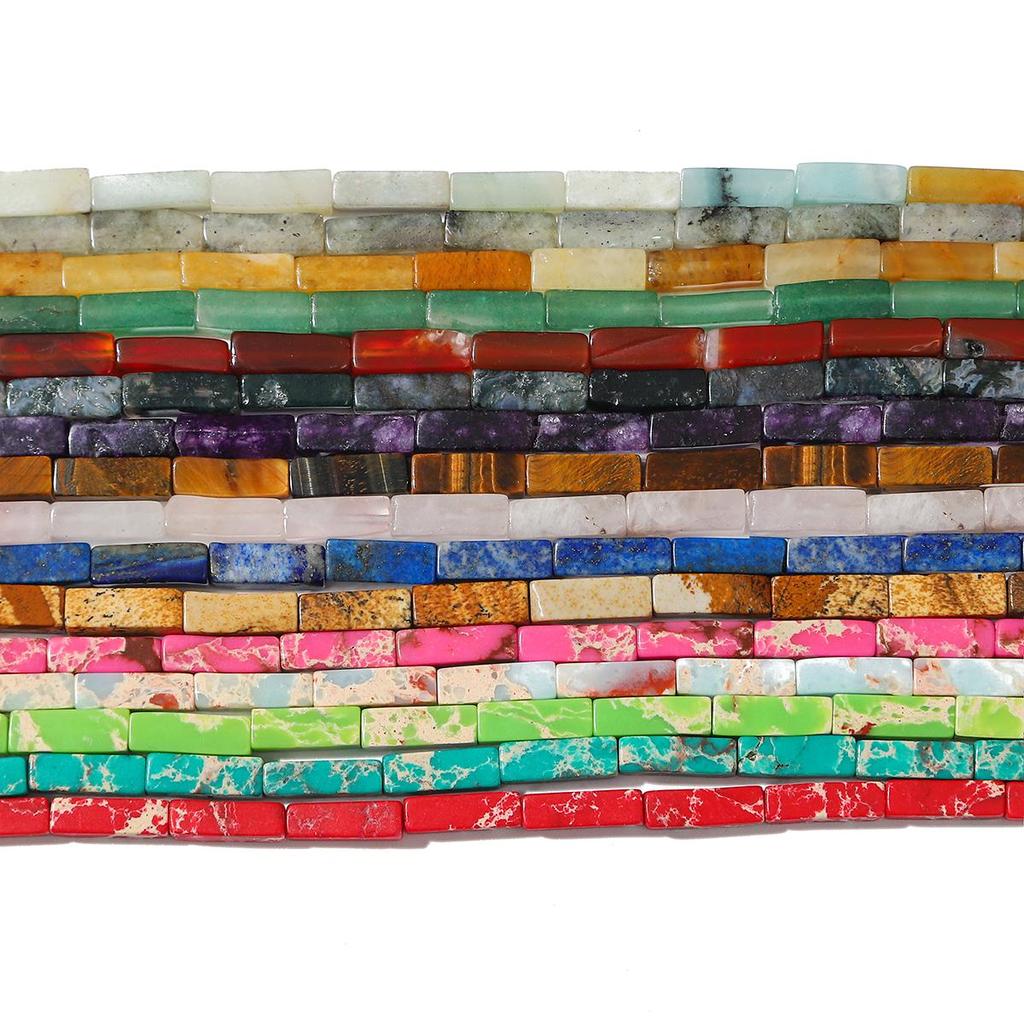 30 шт. Бусины из натурального камня, квадратные бусины-трубочки, агат, тигровый глаз, аметист, разделительные бусины для изготовления украшений, DIY браслет, ожерелье, серьги (40см)