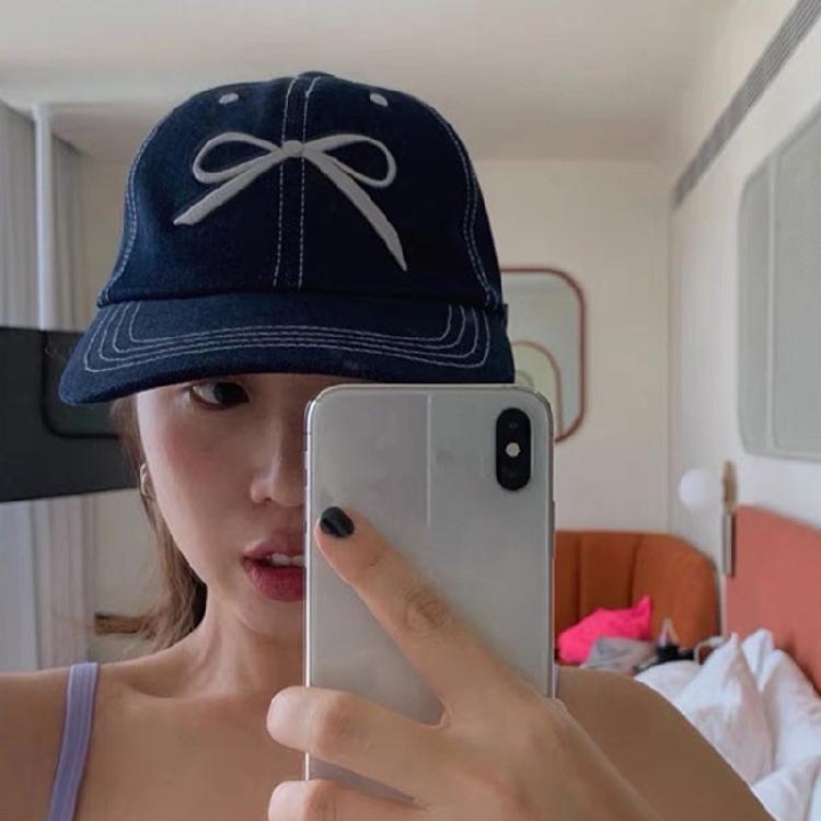 InsStyle Сладкая бейсболка с козырьком, вышивка, банты, шляпа от солнца, летняя весенняя шляпа