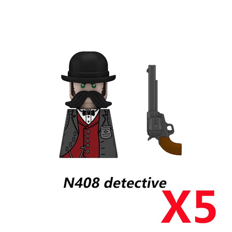 MOC Military Soviet US Soldier Figure Building Block Cavalry Pilot Western Cowboy Detective Weapon Sword Cloak Kid Toy Gift K148