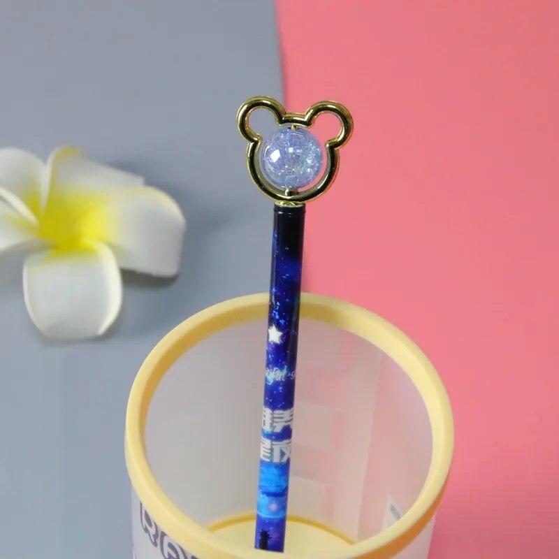 Cute Cartoon Crystal Bear Gel Ink Pens Kawaii Stationery Material Office School Supplies Kids Gifts 1 Piece