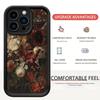 Черный рифленый цветочный чехол для iPhone 14/15/16/17 Pro Max со 100 цветами, защита
