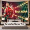 Custom Name Text Tapestry Cristiano Ronaldo Personalized Polyester Wall Tapestry For Bedroom And Room