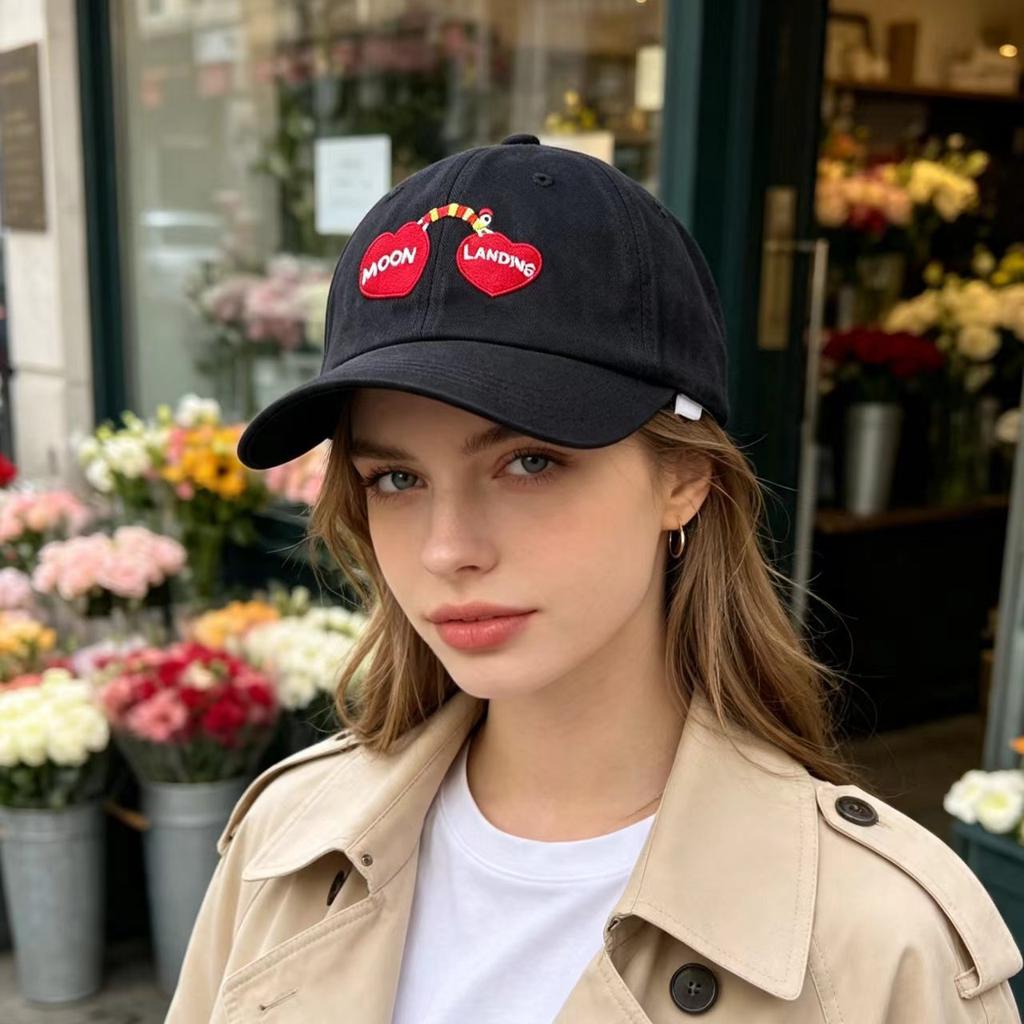 IG blogger caterpillar embroidered baseball cap children casual style cute curved brim cap showing small face