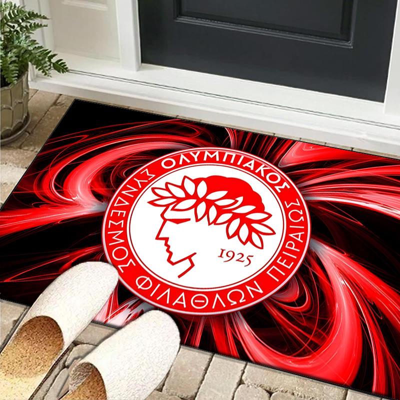 1PC rug Olympiacos Fc Team Crest Carpet, Chair Rug,Area Rug for Office Bedroom living rooms bedroom, Doormat decor Christmas fan gifts