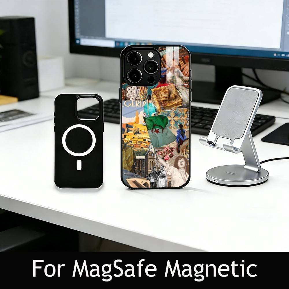 A-Algeria F-Flag Phone Case For iPhone17,16,15,14,13,12,11 Plus,Pro Magnetic with Magsafe Wireless Charging
