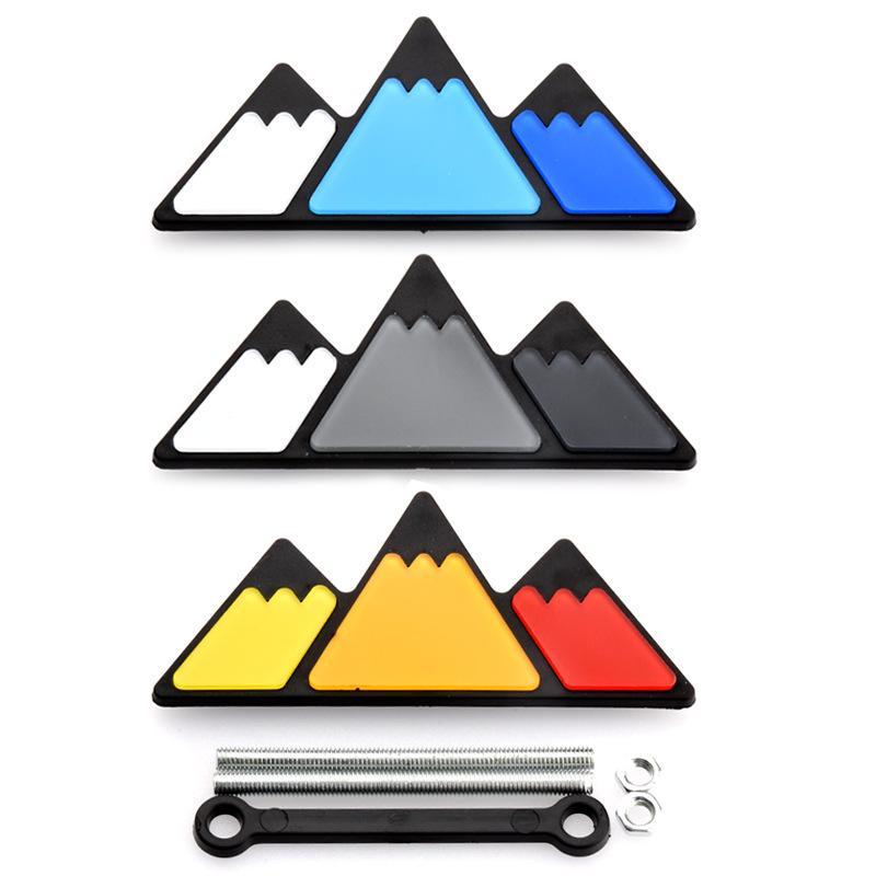 AMK1 3 Tri Colors Grille Badge Emblem For Toyota TRD Tacoma Tundra 4Runner Highlande Rav4 Strip Of Air Inlet Logo Auto Accessories
