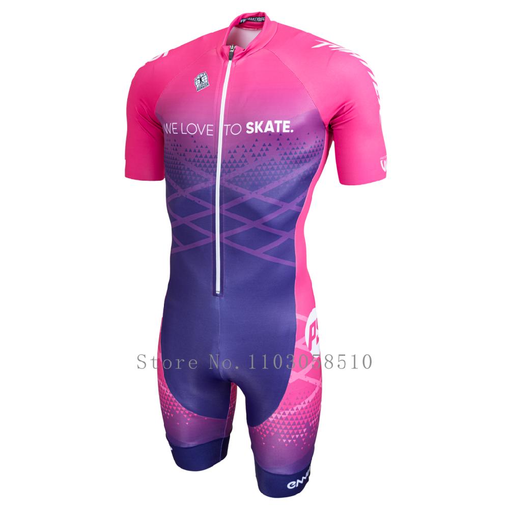 Powerslide Inline Костюм-комбинезон Команда Areo Speedsuit Летняя Мужская Одежда для Велосипеда Костюмы для Катания Ciclismo Pro Гоночная Одежда С коротким Рукавом