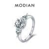 MODIAN 925 Sterling Silver High Quality Luxury Sparkling Zirconia Finger Ring For Women Classic Wedding Engagement Jewelry