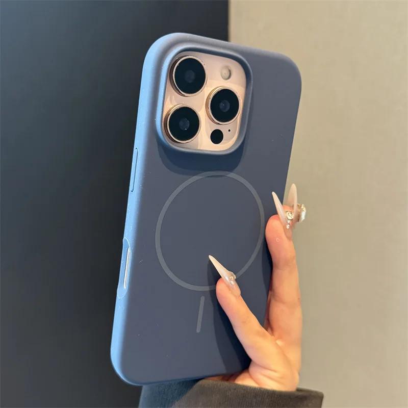 Оригинальный чехол из жидкого силикона MagSafe для iPhone 17 Pro 16 15 Plus 14 13 12 11 Pro Max Air Магнитная беспроводная зарядка Резиновая крышка