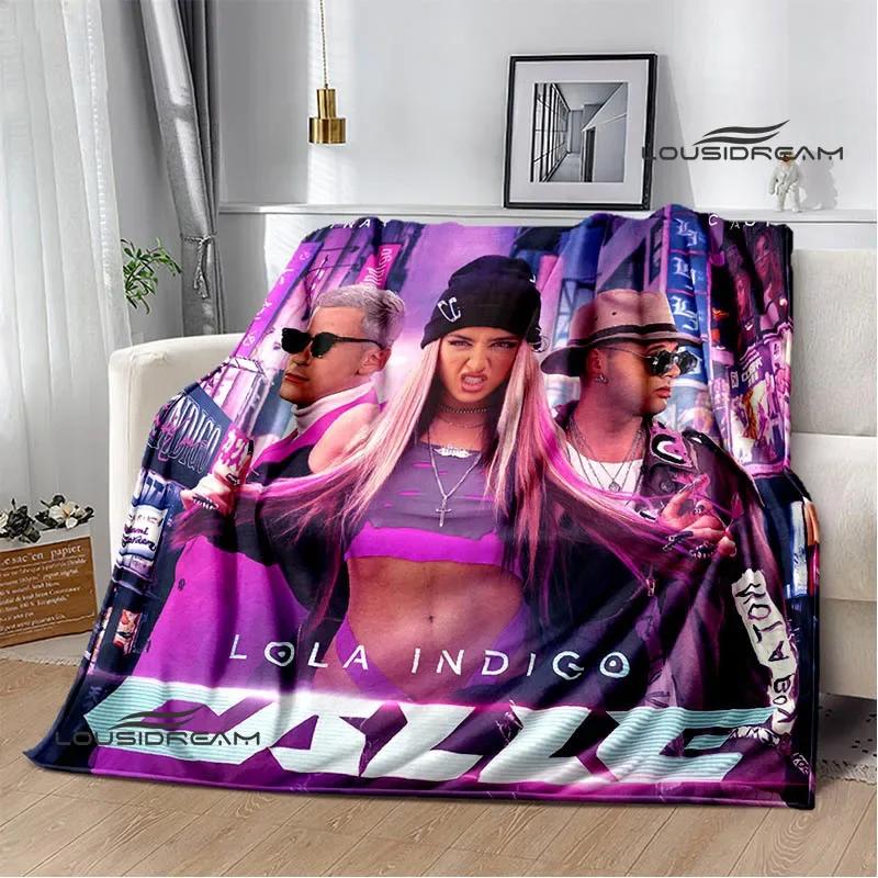 Spanish singer Lola índigo printed blankets Flange Warm blanket soft and comfortable blanket picnic blankets birthday gift