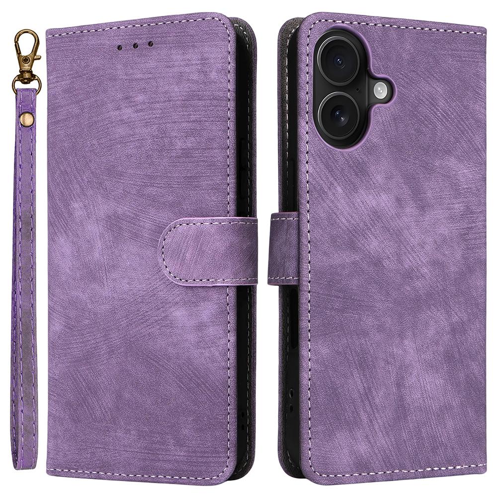 For iPhone 17 Case Wallet RFID Blocking PU Leather Phone Cover Stand with Strap