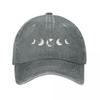 Moon Phase Cycle Wall Art Home Decor Washed Baseball Cap Outdoor For Womens Unisex FeUnisex