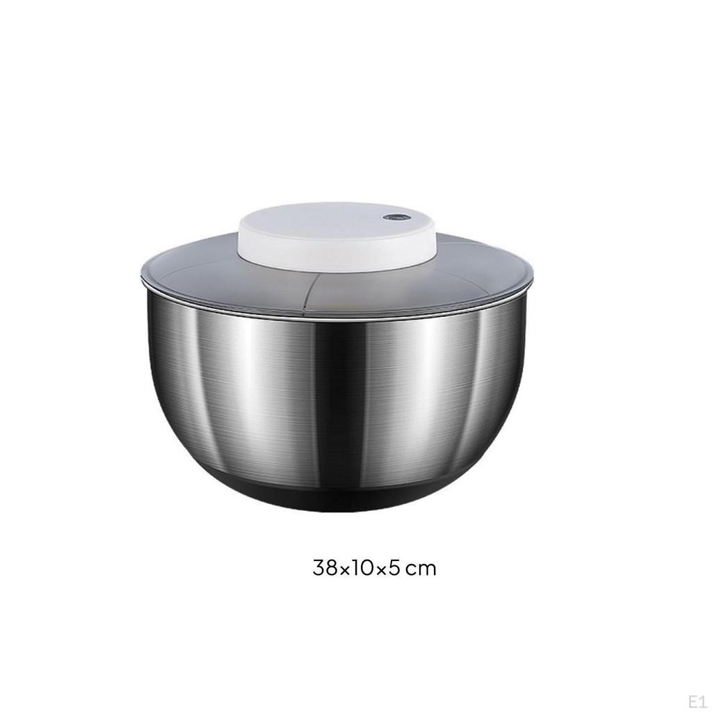 Electric Vegetable Dryer Automatic with Stainless Steel Bowl Efficient for Kitchen, Meal Prep