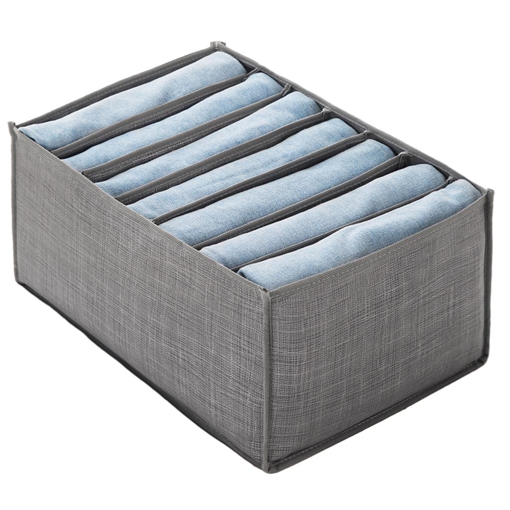 Pants Storage Box with Multiple Compartments Foldable Closet Organizers Separation Boxes for Jeans Trousers Storage Bins