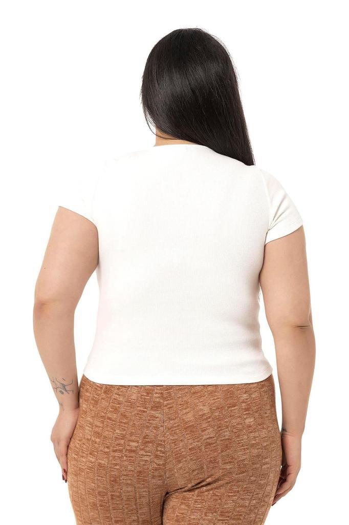 Women's Style Big Size Body Plus Size Half Sleeves Camisole Green Bodysuit With Lace Detail On The Chest