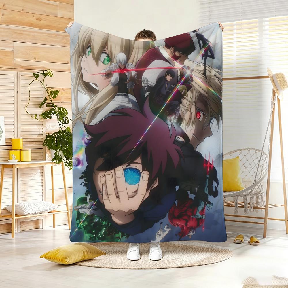 Supernatural Action Anime K-Kekkai Sensen Throw Lightweight 240g Flannel Blanket Soft Skin-friendly for Summer Cooling