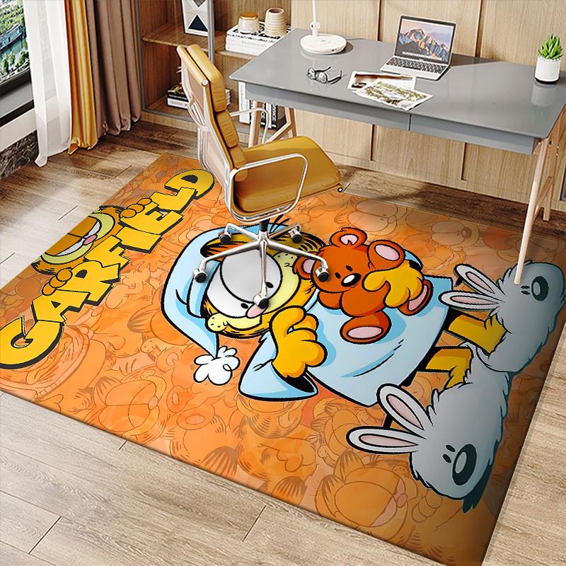 Cute Garfield Printed Absorbent Washable Carpet, Non-Slip Bathroom Mats, Kitchen Rugs, Yoga Mat,Living Room Entrance, Camping Picnic Rugs