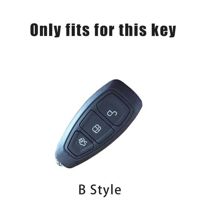 New 2026 Car Sticker 2025 Hot New Leather KeyChain Accessories Car Smart Remote Key Case for Ford ST Line Fiesta Focus Mondeo Ec