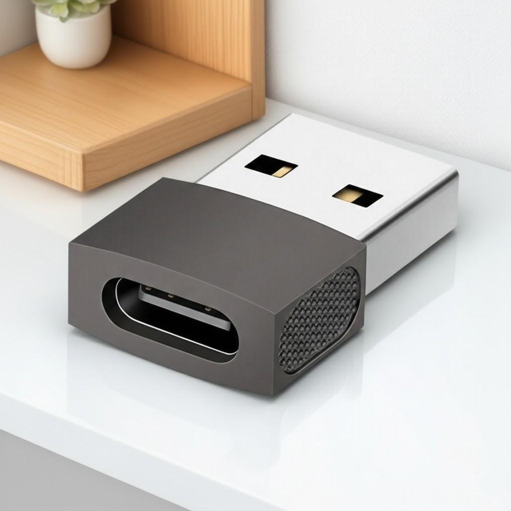 Адаптер USB Type C 6A, USB 2.0 Type A (папа) на Type C (мама), конвертер для зарядки и передачи данных