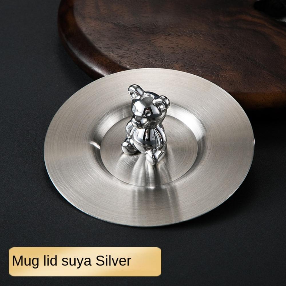 Reusable Stainless Steel Cup Lid Cap Leakproof Dustproof Cup Lid  Mug Ceramic Cup Glass Cup