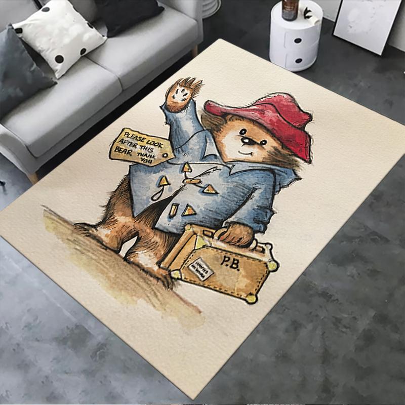 2025 New Paddington Bear Carpet Rug for Living Room Bedroom Home Sofa Decoration,Kids play Non-slip Floor Mat