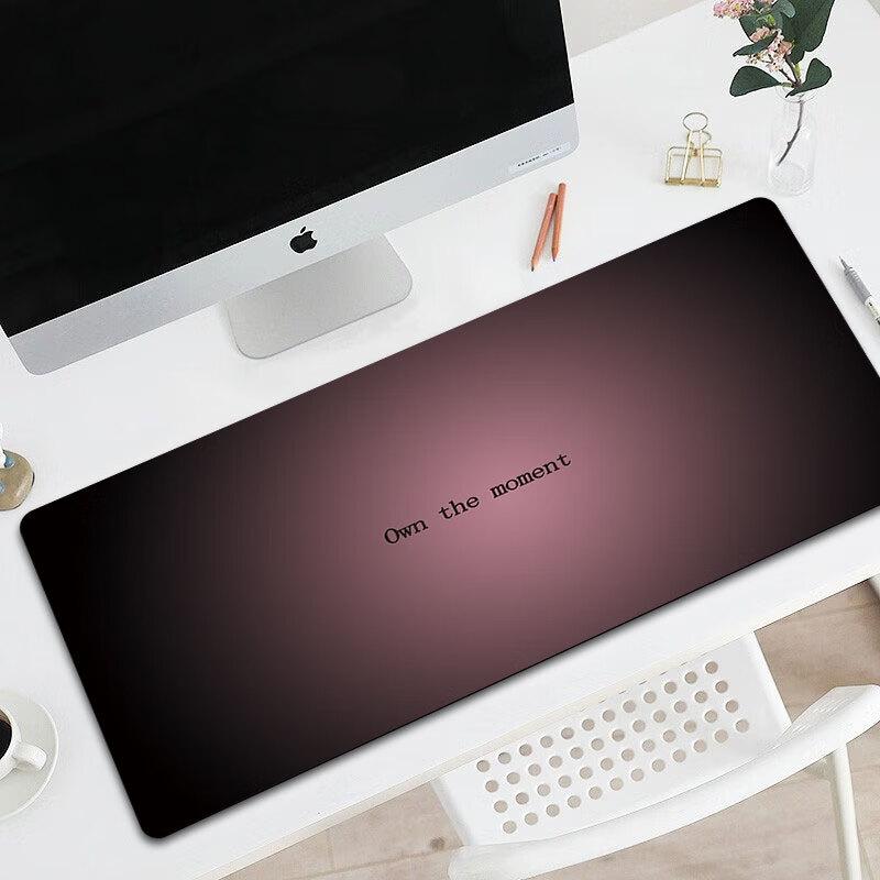 Mouse Pad, Extra Large Size, Minimalist Gradient Style, Creative Desk Mat, Non-Slip Edge, Keyboard Pad, 1200*600mm, Light Pink to Black Gradient