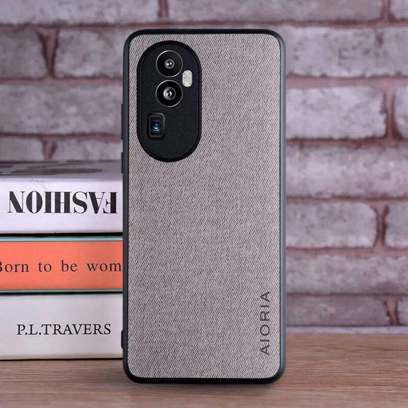 Чехол для Oppo Reno 11 10 8 T 7 6 Pro Plus, роскошный текстильный кожаный чехол для телефона, чехол для oppo reno10 pro, чехол Funda