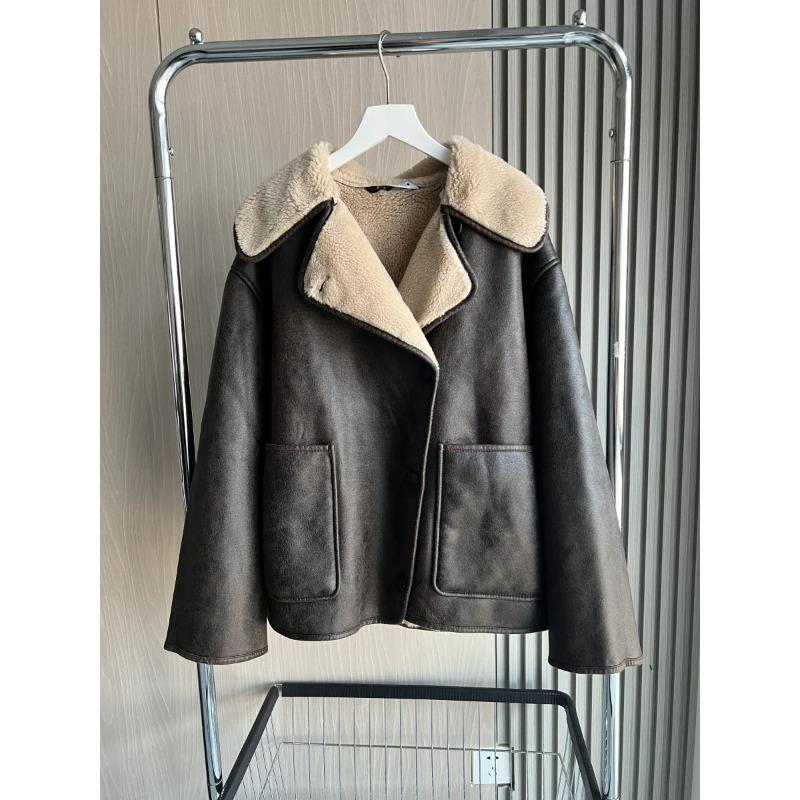 Fall/Winter Women's Series Double-Sided Collar Oversized Long-Sleeve Jacket Warm Coat