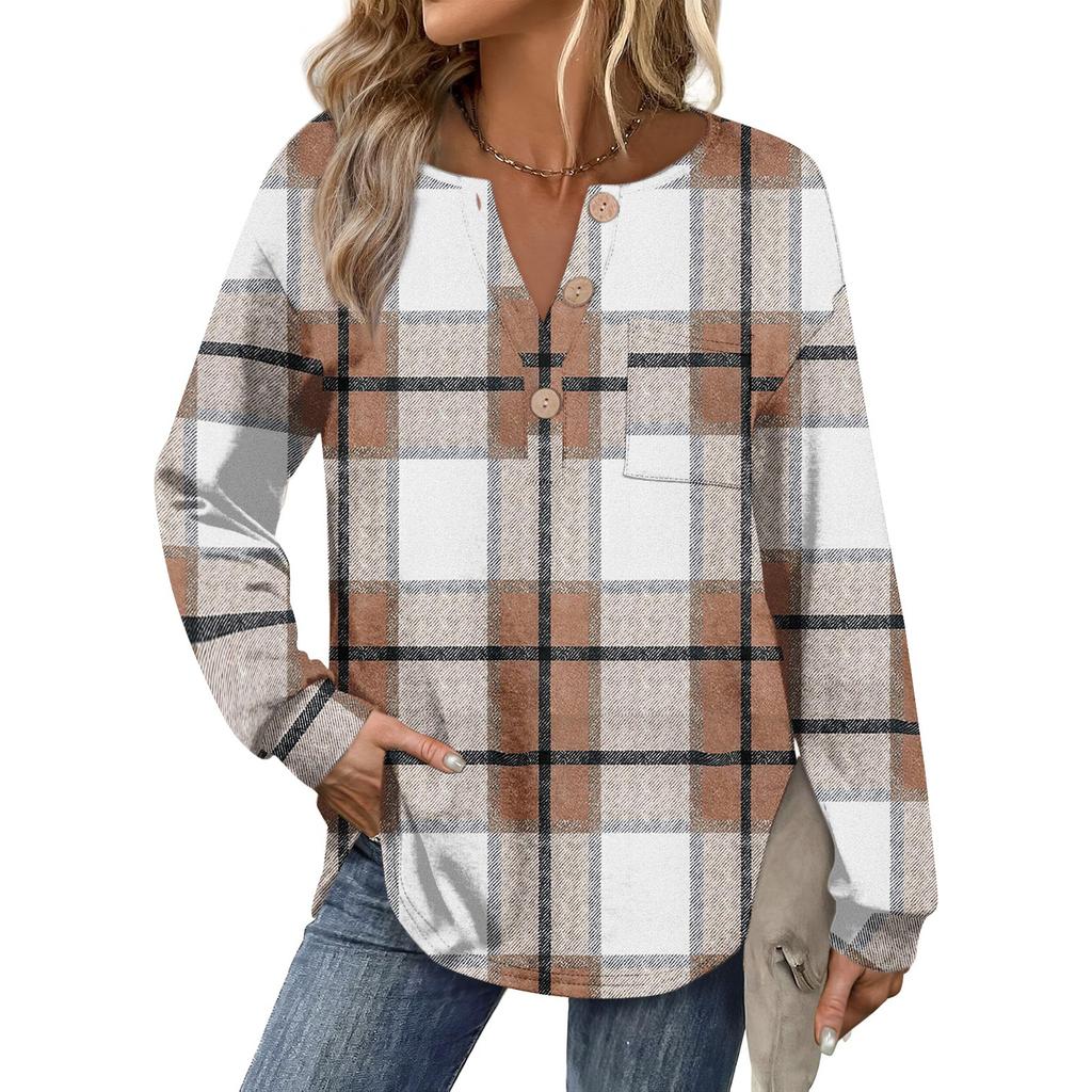 Women's Retro Printed Fashionable Long-sleeved Top