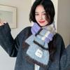 Korean Style Multicolor Cashmere Shawl Windproof Women Winter Scarves Knitted Stripe Scarf  Student