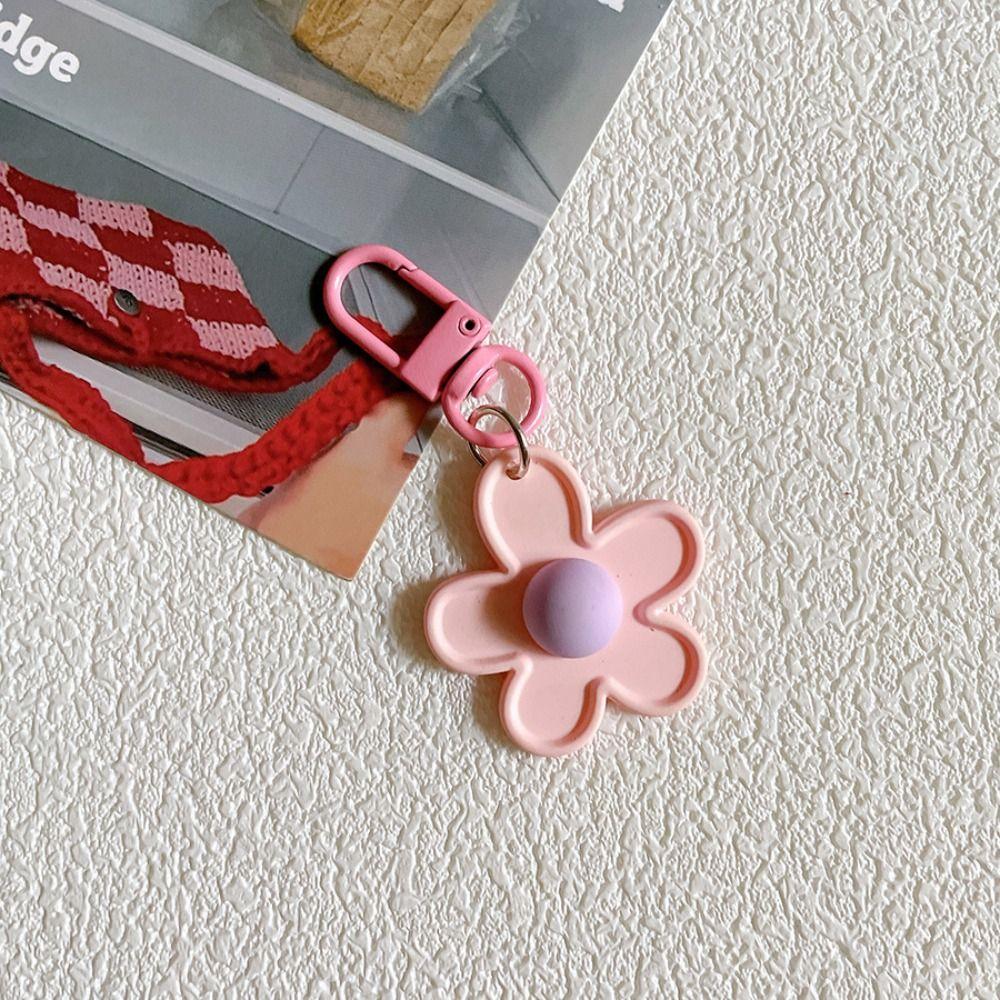 Брелок в виде цветка из мультфильма, брелок из смолы, забавный брелок для сумки, подвеска для автомобильного ключа