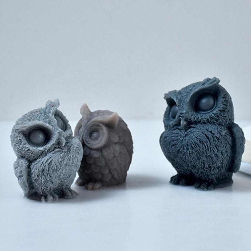 Милые птички Рождественские формы для свечей Силиконовая форма для мыла 3D форма совы Форма для эпоксидной смолы Свадебное домашнее украшение для вечеринки-Ароматерапия